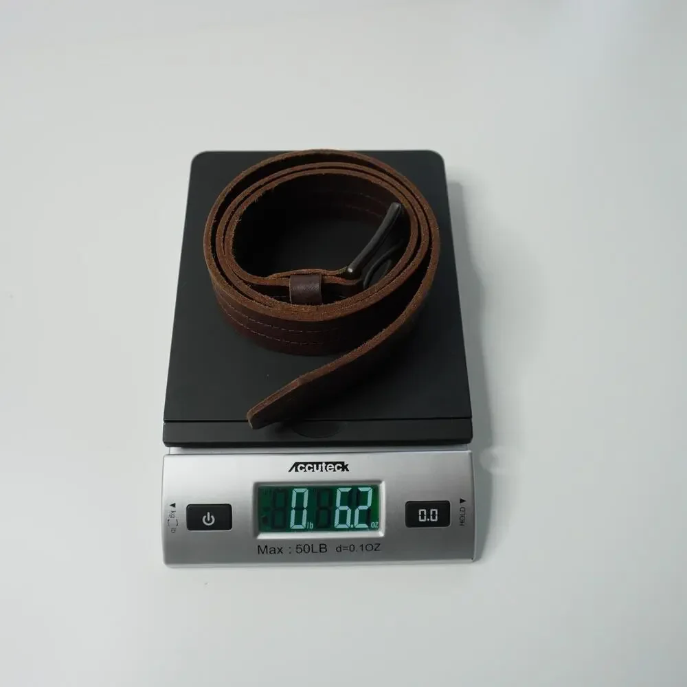 Mens Brown Genuine Leather Belt Classic Buckle 39
